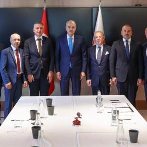 Meclis Başkanı Kurtulmuş, Stockholm'de S&uuml;ryani temsilcilerini kabul etti