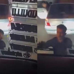 Balıkesir'de korku dolu anlar! Yolcu otob&uuml;s&uuml;n&uuml;n &ouml;n&uuml;n&uuml; kesti, rekor ceza yedi