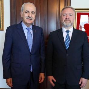 TBMM Başkanı Kurtulmuş, Galatasaray &Uuml;niversitesi Rekt&ouml;rl&uuml;ğ&uuml;n&uuml; ziyaret etti