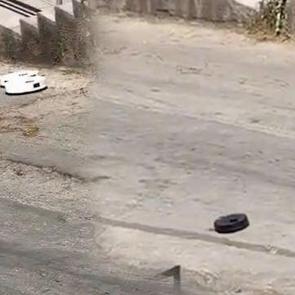 Ankara&rsquo;da ara&ccedil;ların bile &ccedil;ıkmakta zorlandığı yokuşta bu kez robot s&uuml;p&uuml;rgeler test edildi