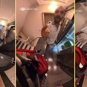 Kadın motokuryeye asans&ouml;rde &ccedil;irkin saldırı: &lsquo;Hah aferin, b&ouml;yle yayan gidersin&rsquo;