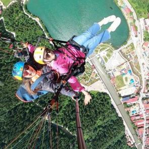 Kuş bakışı bir başka g&uuml;zel: Uzung&ouml;l'de yama&ccedil; paraş&uuml;t&uuml; sezonu başladı
