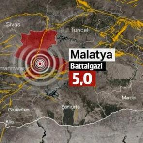 Malatya'da 5 b&uuml;y&uuml;kl&uuml;ğ&uuml;nde deprem