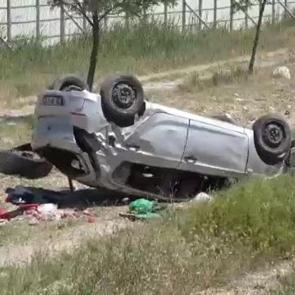 Konya'da feci kaza: Takla atan otomobildeki &ccedil;ocuk hayatını kaybetti