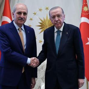 Cumhurbaşkanı Erdoğan, TBMM Başkanı Kurtulmuş'u kabul etti