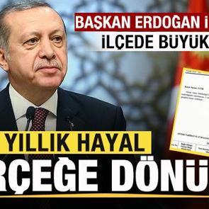 66 yıllık hayal, Başkan Erdoğan'ın imzasıyla ger&ccedil;eğe d&ouml;n&uuml;şt&uuml;! İl&ccedil;ede b&uuml;y&uuml;k sevin&ccedil;