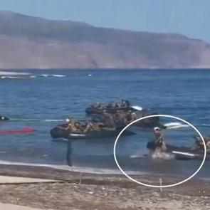 Yunan asker tatbikatta denizde kayboldu o anlar viral oldu