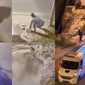 Abisiyle kavga edip otomobille &ccedil;arptı