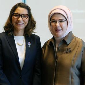 Emine Erdoğan, Brezilya Devlet Başkanı'nın eşi Silva ile g&ouml;r&uuml;şt&uuml;