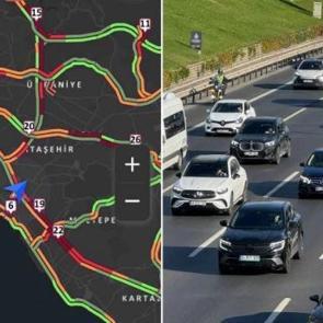 İstanbul&rsquo;da yağış trafiği etkiledi: Anadolu Yakası&rsquo;nda yoğunluk y&uuml;zde 78&rsquo;e ulaştı
