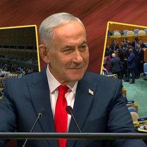 Katil Netanyahu BM'de şok! D&uuml;nya y&uuml;z &ccedil;evirdi: İşte o tarihi anlar