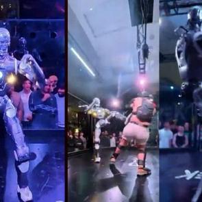 Robot ile insanın karşılaştığı m&uuml;sabaka nefesleri kesti! Robot rakibini nakavt etti!