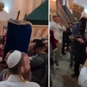 Fanatik Yahudiler'den k&uuml;stah hareket: Camiye dalıp dans ettiler