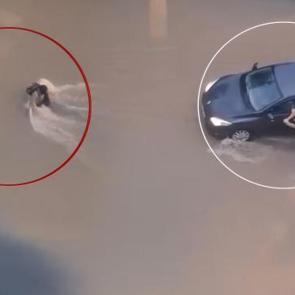 G&uuml;n&uuml;n kahramanı! Akıntıya kapılan &ccedil;aresiz &ouml;ğrencinin zor anları