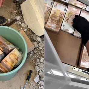 Milyonlarca avroluk vurgun: Duvarlardan ve fayanslardan para fışkırdı