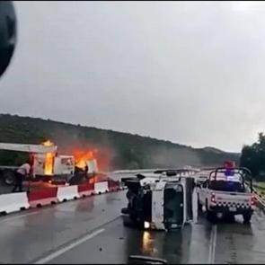 Kaygan yolda kızılca kıyamet koptu!
