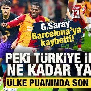 G.Saray, Barcelona'ya kaybetti! T&uuml;rkiye ilk 8'e ne kadar yakın? &Uuml;lke puanında son durum