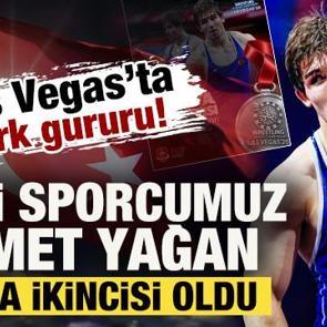 Las Vegas&rsquo;ta T&uuml;rk gururu! Milli sporcumuz Ahmet Yağan d&uuml;nya ikincisi