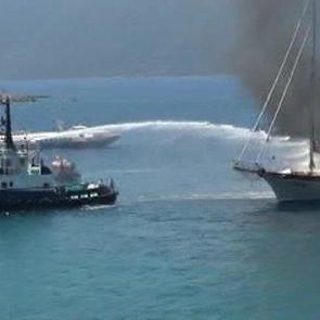2 milyon avroluk yat alev alev yandı