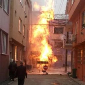 Bursa&rsquo;da doğalgaz borusu patladı