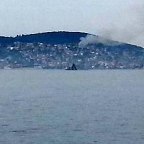 B&uuml;y&uuml;kada'dan y&uuml;kselen dumanlar korkuttu