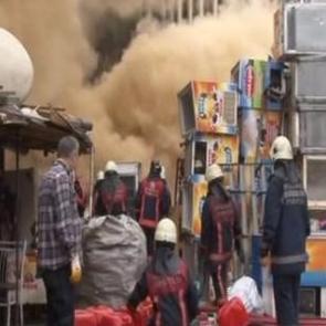 Hurda deposunda korkutan yangın