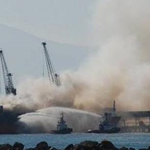 İskenderun limanında gemi yangını
