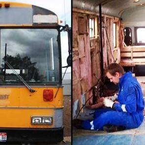 Otob&uuml;s&uuml; şirin bir eve &ccedil;evirdi