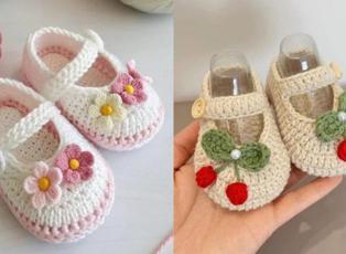 Bebek &ouml;rg&uuml; patik modelleri