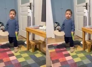 Minik &ccedil;ocuğun sahura kalkış şekli kalpleri ısıttı! Sosyal medyada yorum yağdı