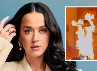 Katy Perry klip &ccedil;ekiminde alevler i&ccedil;inde kaldı!