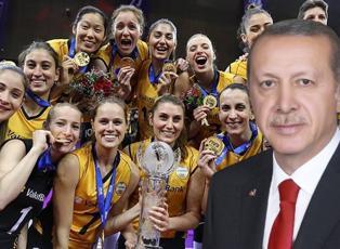 Cumhurbaşkanı Erdoğan'dan VakıfBank Voleybol Takımı'na şampiyonluk tebriği