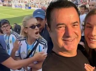 Acun Ilıcalı'nın eşi &Ccedil;ağla Ilıcalı, D&uuml;nya Kupası'nda seyirci ile tartıştı!
