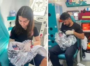 Hastaneye g&ouml;t&uuml;r&uuml;ld&uuml;ğ&uuml; sırada doğum başladı: 7'nci &ccedil;ocuğunu ambulansta d&uuml;nyaya getirdi