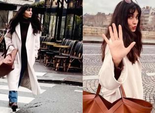 Tuba Büyüküstün'ün sokak tarzı olay oldu! 150 bin TL'lik çantasını koluna takıp gezdi