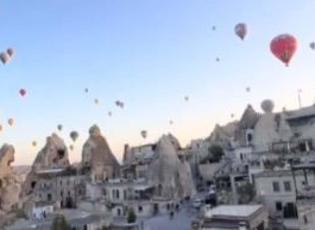 Kapadokya'ya gelen bir turist sabah manzarasına hayran kaldı!