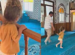 Sabah ezanından korkan kızın cami imamıyla tanışma videosu, kalpleri ısıttı