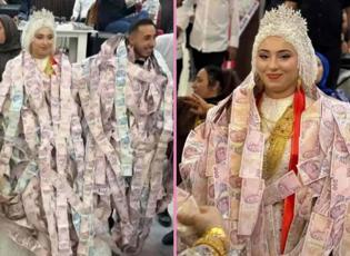 Aşiret düğününde valizden çıkan paralar gündem oldu! 200 banknotlardan yelek