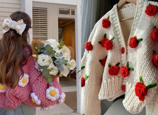 En güzel motifli hırka modelleri! Tığ işi hırka modelleri