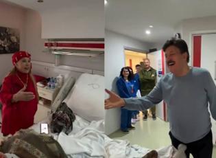 Bedia Akt&uuml;rk ve G&ouml;khan G&uuml;ney hastane odasında bir araya geldi! O halleri g&uuml;ndem oldu