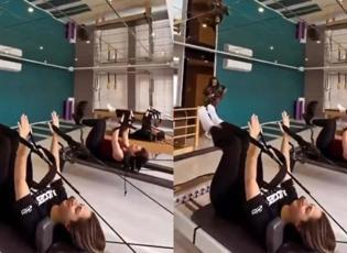 Bu kadarı da pes dedirtti! Ramazan ile dalga ge&ccedil;ip pilates yaptılar