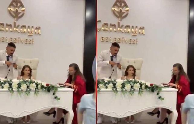 Nikah masasında beklenmedik an! Damat bir anda kendini yerde buldu