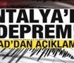 Antalya'da peş peşe depremler! AFAD'dan son dakika a&ccedil;ıklaması