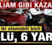 Katliam gibi kaza: Tır iki otomobili bi&ccedil;ti! 5 &ouml;l&uuml;, 6 yaralı