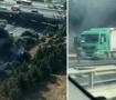 TEM Otoyolu kilit: Seyir halindeki tır alev alev yandı