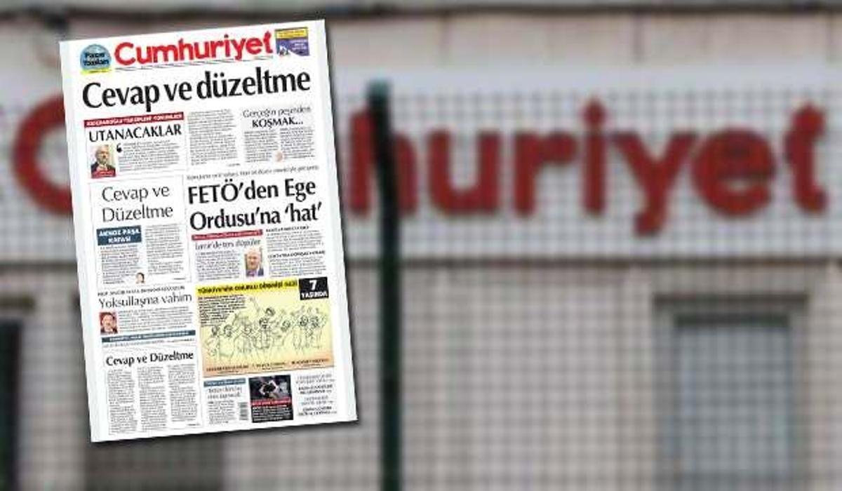 cumhuriyet gazetesinin yalan ve iftira kampanyasi tescillendi birinci sayfadan uc tekzip guncel haberleri