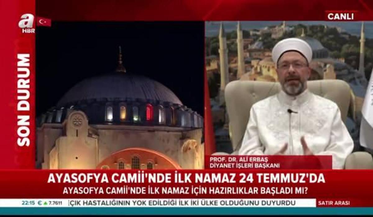 diyanet isleri baskani erbas tan ayasofya camii aciklamasi ismi degisecek mi guncel haberleri