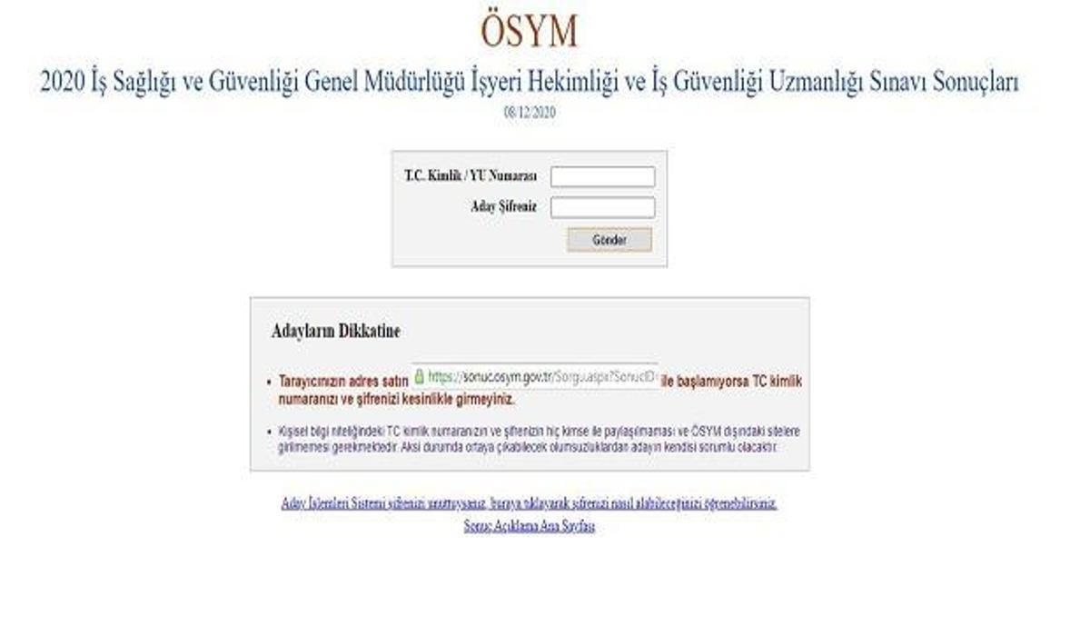 isg sinav sonuclari 2020 aciklandi osym isg soru ve cevap kitapcigi sorgulama ekrani egitim haberleri