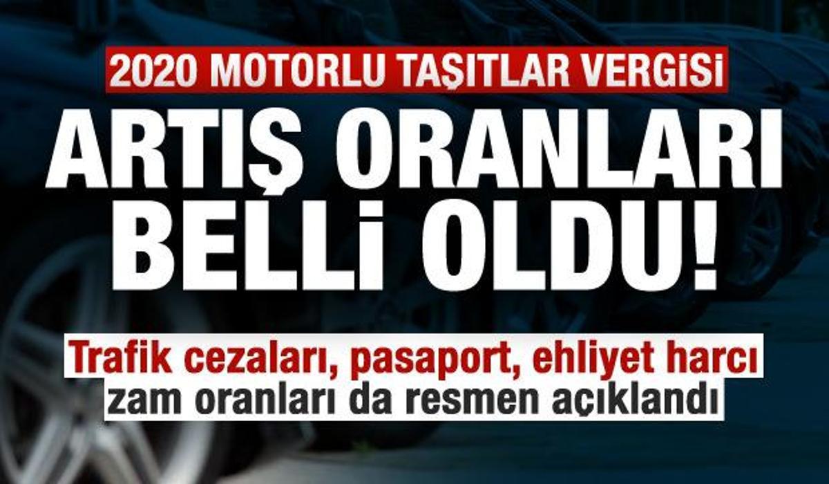 son dakika haberi 2020 motorlu tasitlar vergisi mtv artis orani aciklandi otomobil haberleri