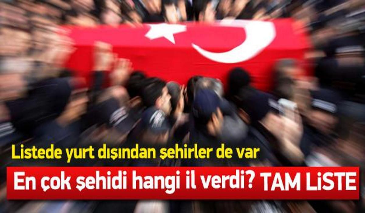 hangi il tarihten bu yana kac sehit verdi guncel haberleri